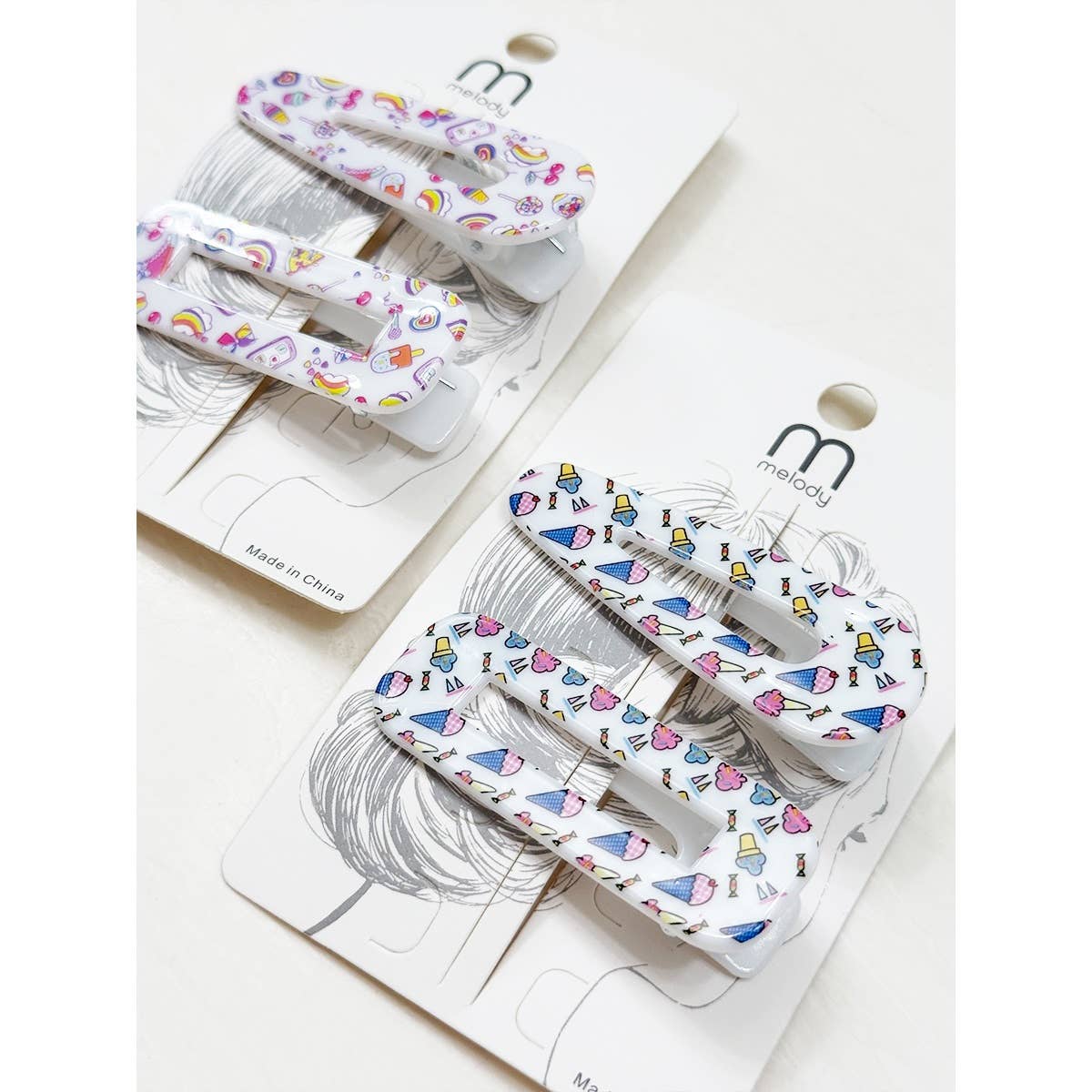 2-pcs Cute Ice Cream Theme Hair Clip Set