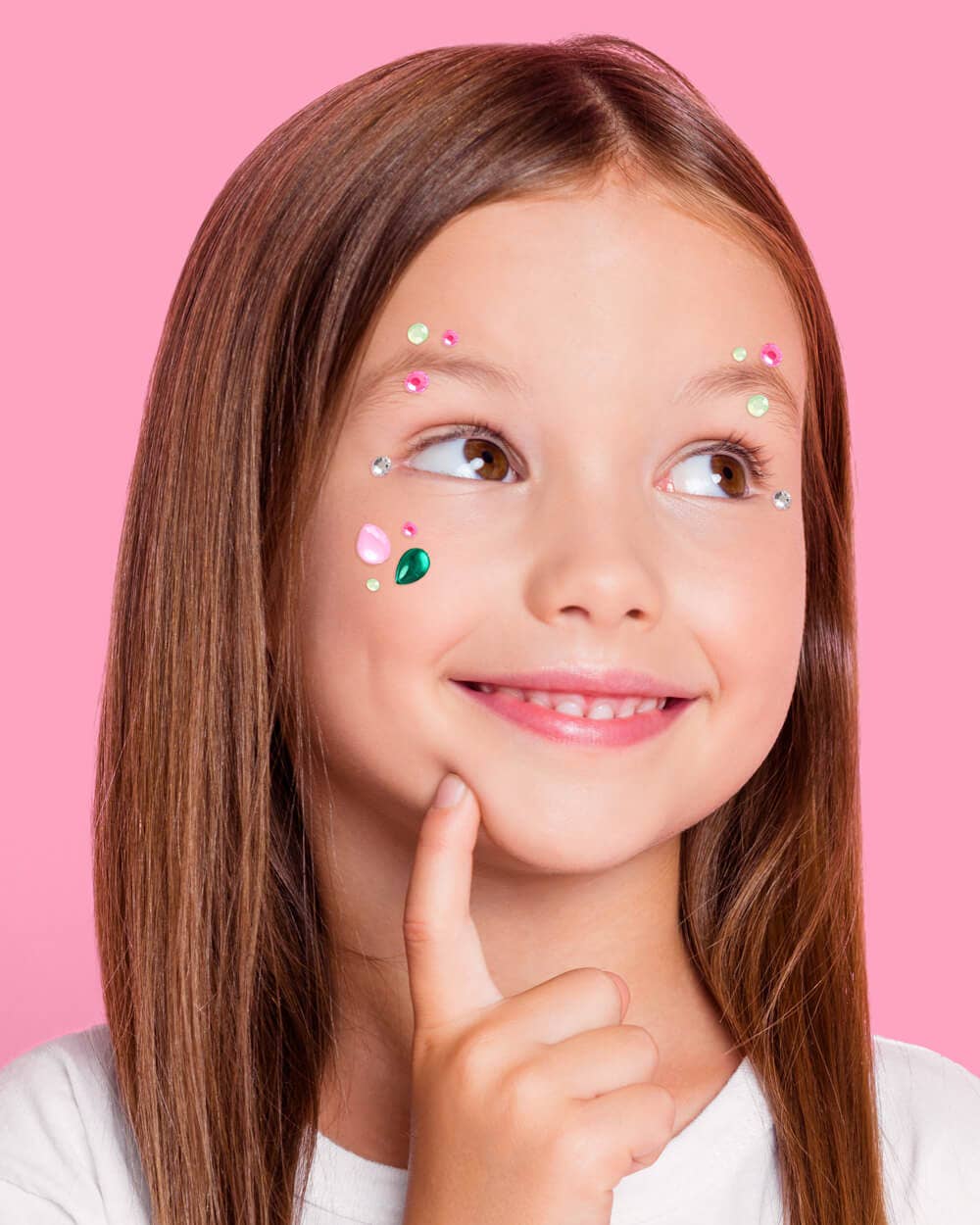 Wicked Pink Green Face Gem Set - 112 pcs, kids