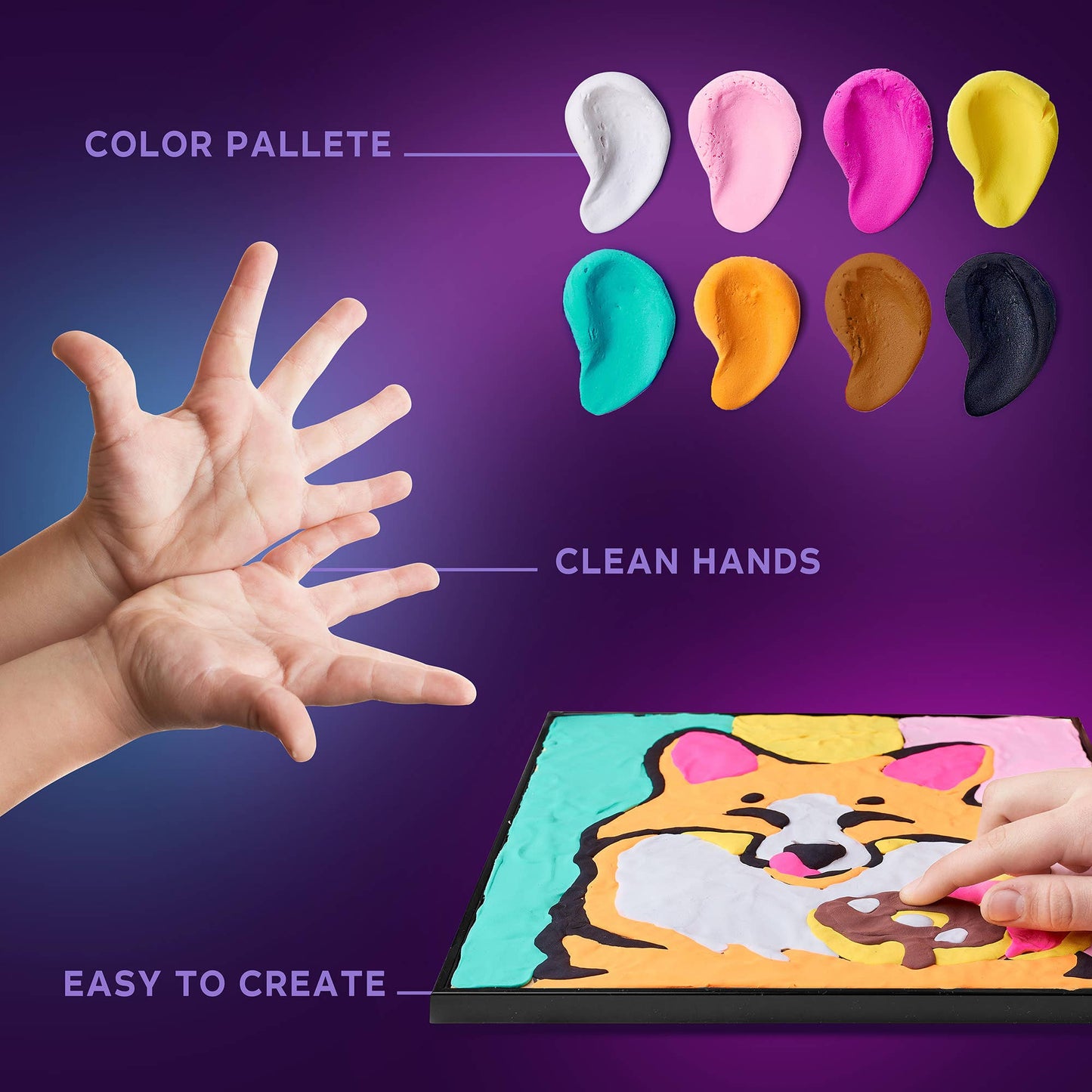 Fox Sensory Art OKTO Clay-by-Numbers Kit(11.4” x 11.4”)