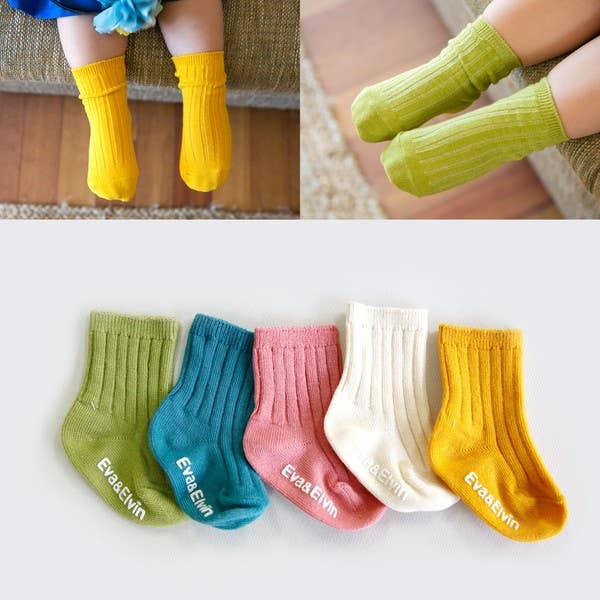 Eva & Elvin Teal Ankle Socks - Blue: Blue / L (5~8T)