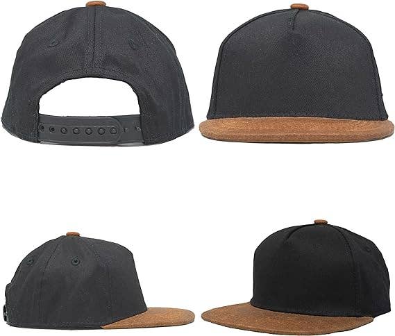 Flat Brim Trucker Hat - Dude - Black/Faux Leather: Kids (2-9 Years)