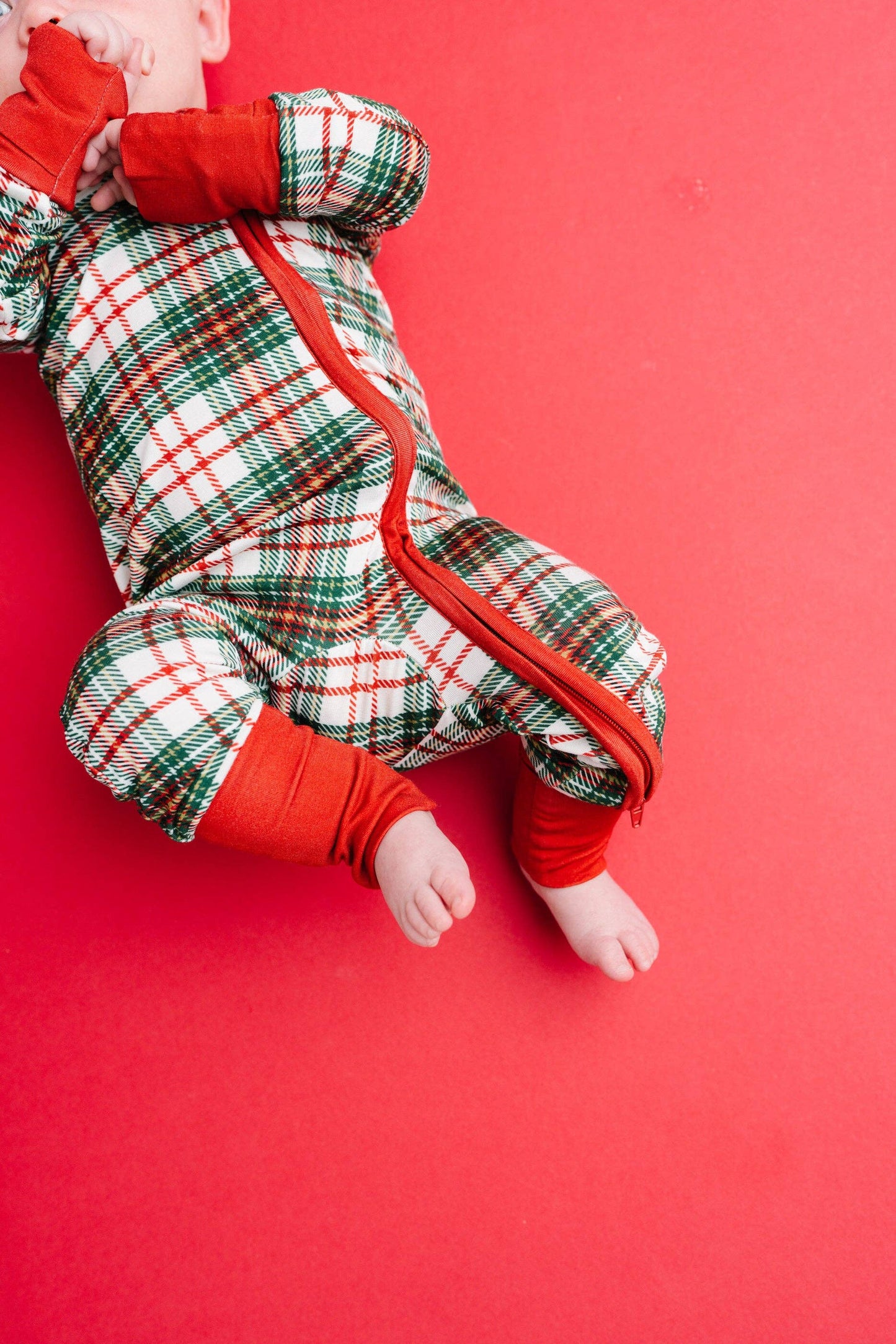 Christmas Plaid Bamboo Sleeper: 0-3M