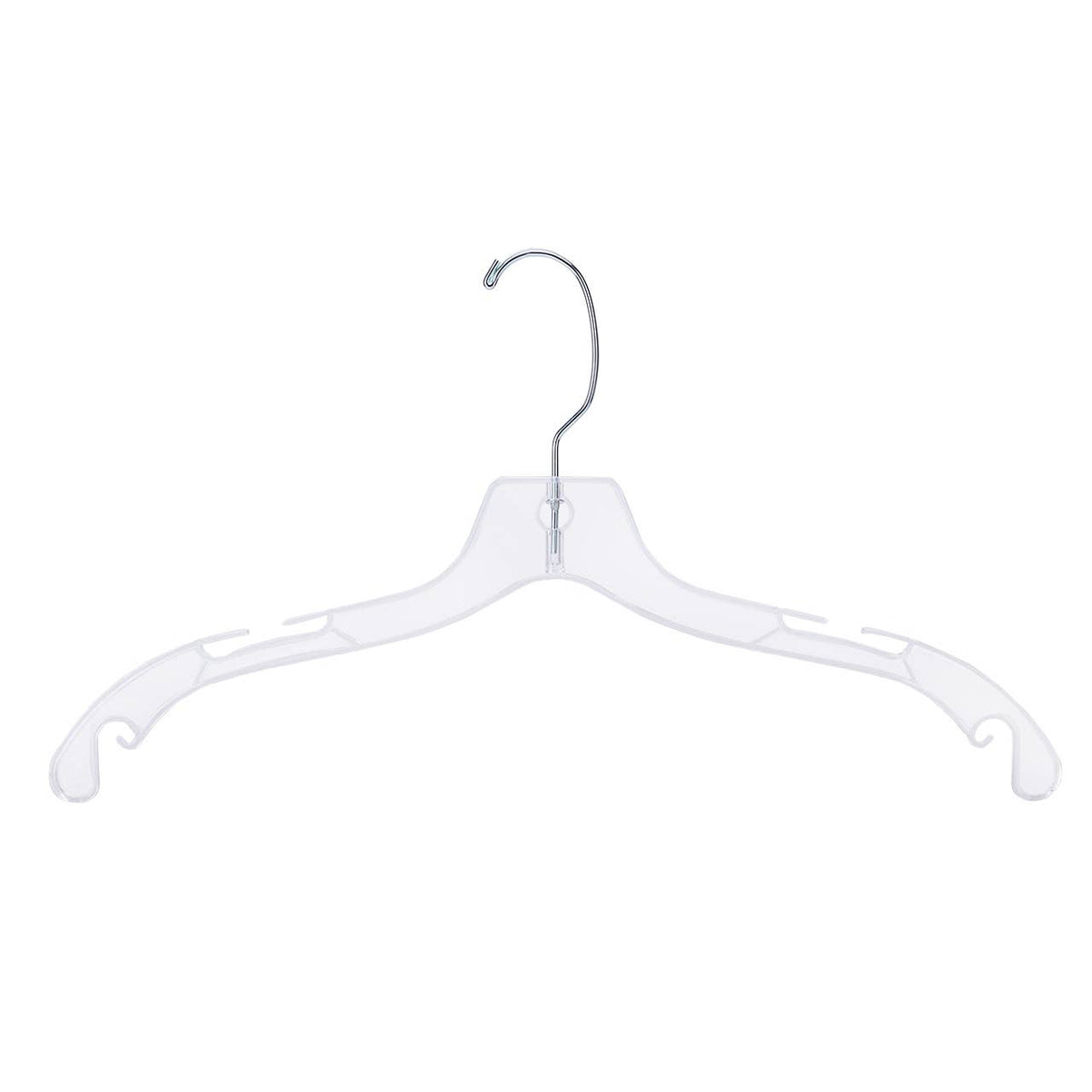 17" Heavy Weight Clear Plastic Dress Hangers - Case of 100