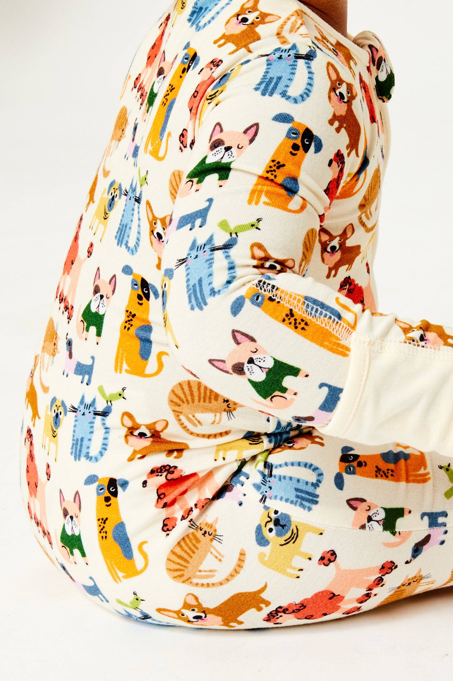 Soft & Stretchy Zipper Footie - Cats + Dogs: 3-6M