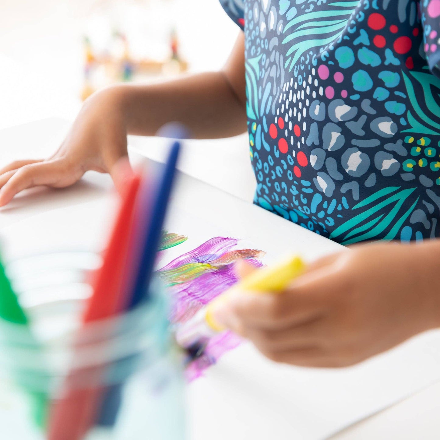 Short-Sleeved Smock: Animal Prints