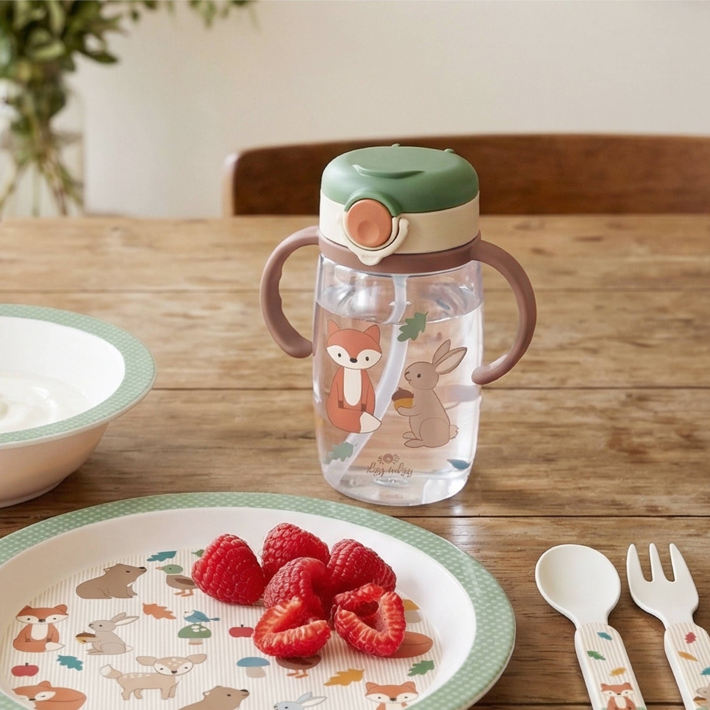 *NEW OPTIONS* Itzy Sips™ - Straw Cup With Snap-Close Lid: Woodland