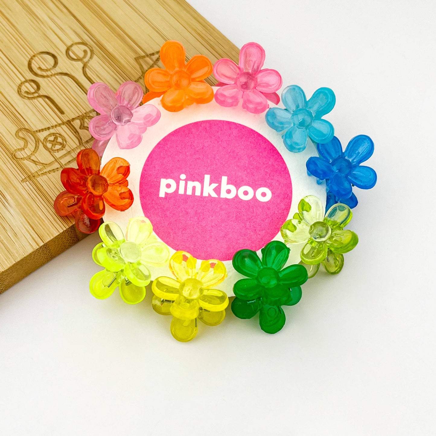 10PCS Colorful Mini Claw Hair Clips for Kids: Flower A