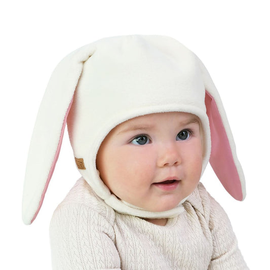 Jan & Jul - Fleece Animal Hat - Cream Bunny