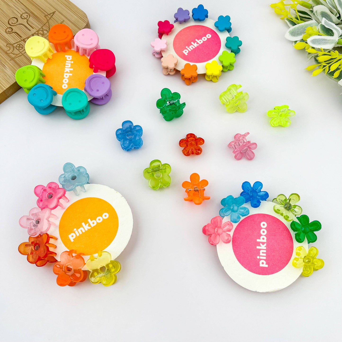 10PCS Colorful Mini Claw Hair Clips for Kids: Smiley