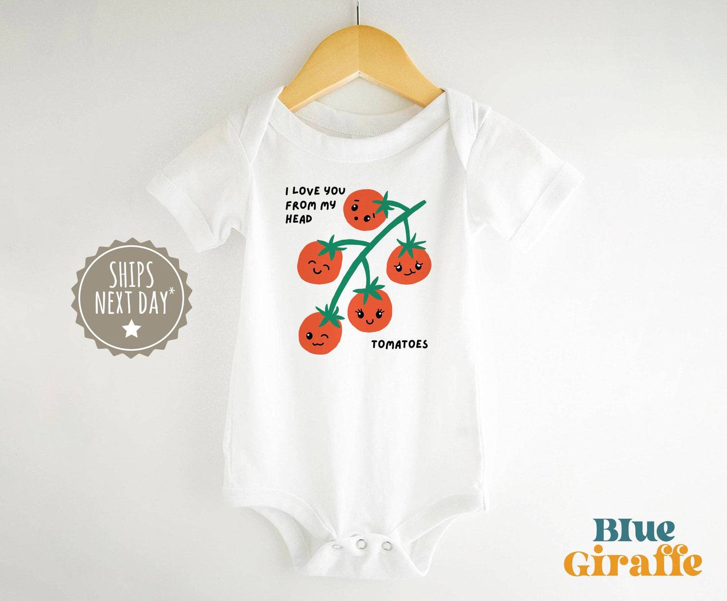 I Love You From My Head to my Toes Baby Onesie®: 12-18 months / Short Sleeve Natural Onesie