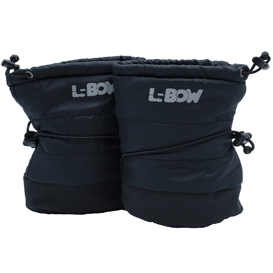 Infant Booties by L-Bow Black: 12-24m