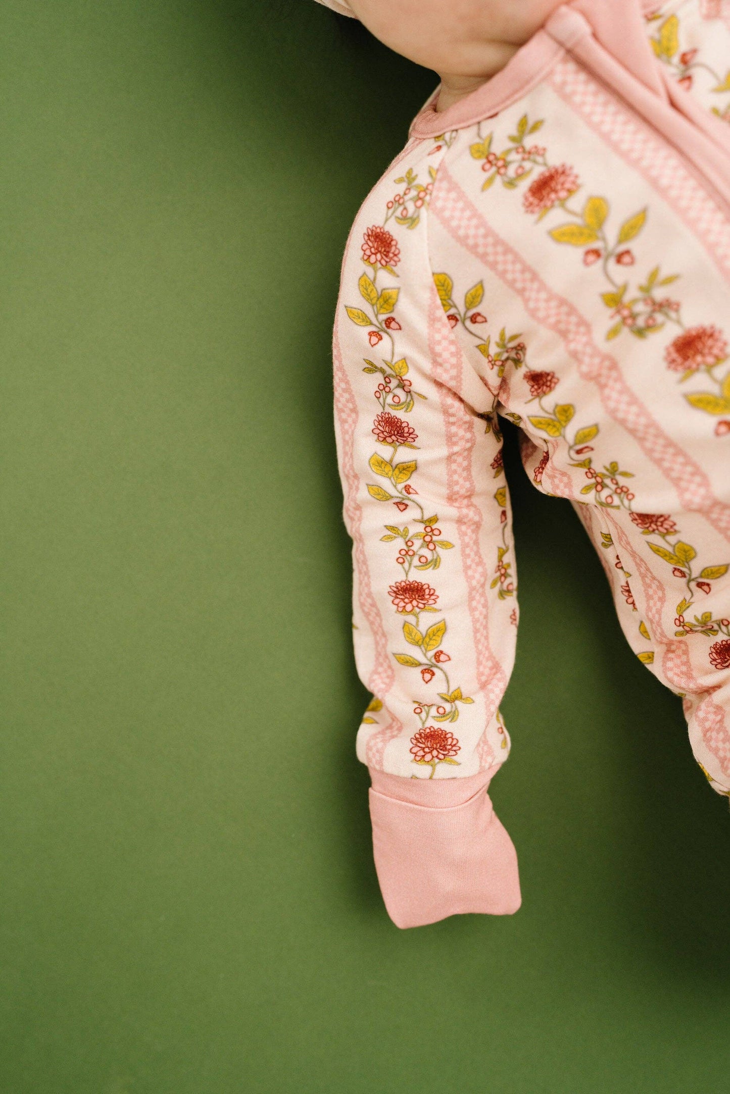 Vintage Floral Stripe Bamboo Sleeper: 3T