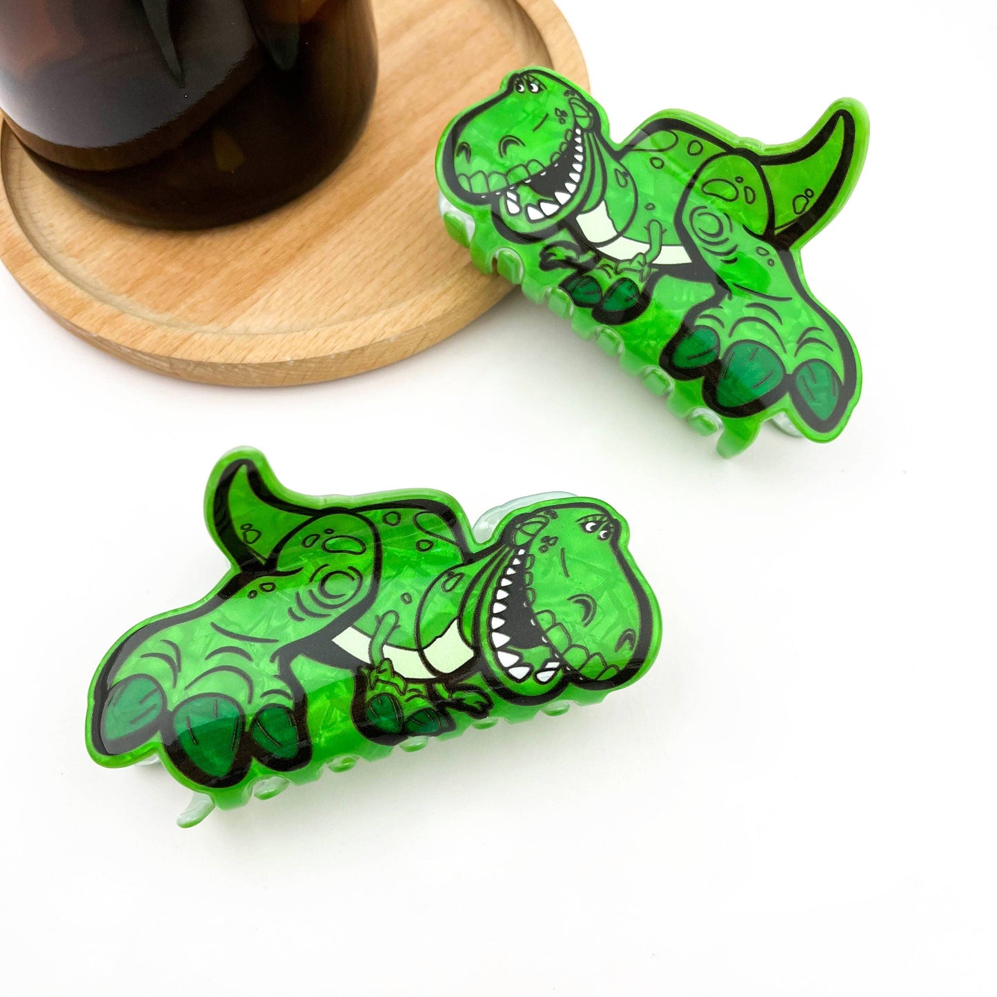 Green Dinosaur Hair Clip, Cute Prehistoric Style Claw Clip