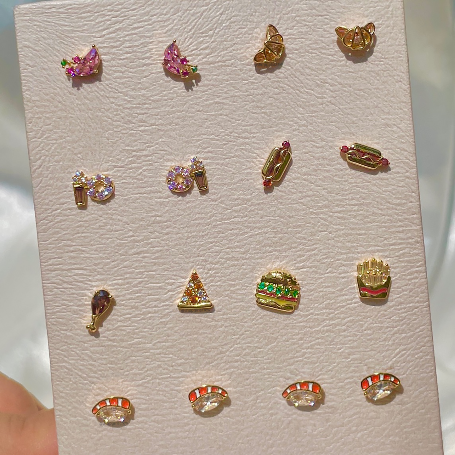 Croissant Studs: Rose Gold