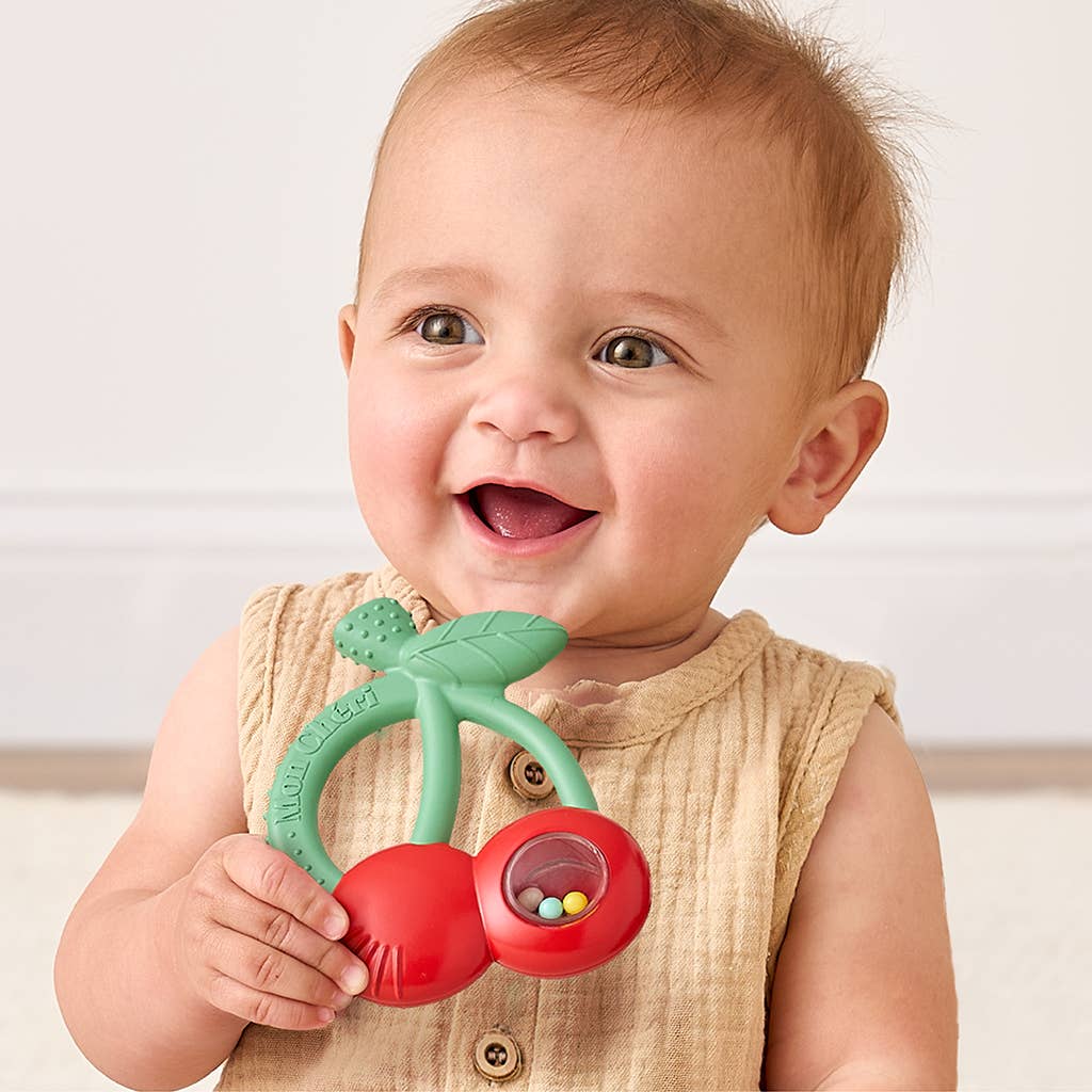 "NEW" Bitzy Shake™ - Silicone Teether with Rattle: Goose