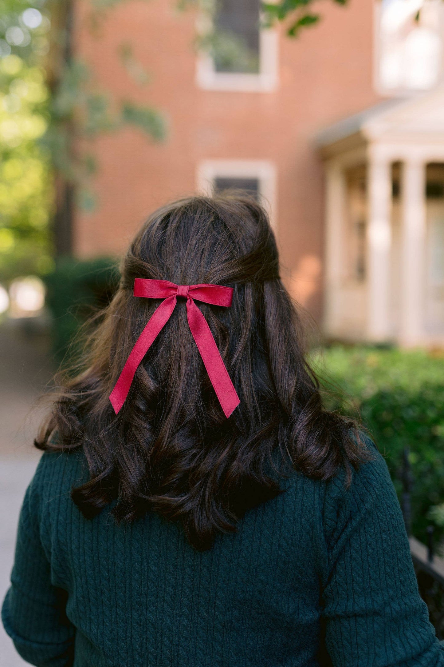 Thin Matte Satin Hair Bow Barrette | Micro Florence Bow: Hazelnut