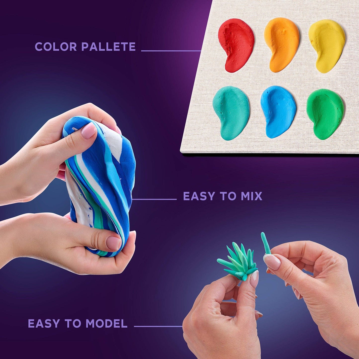 Mood Ocean Calm OKTO Air-Dry Clay 3D Painting Kit –  (8.3 x 8.3 in)