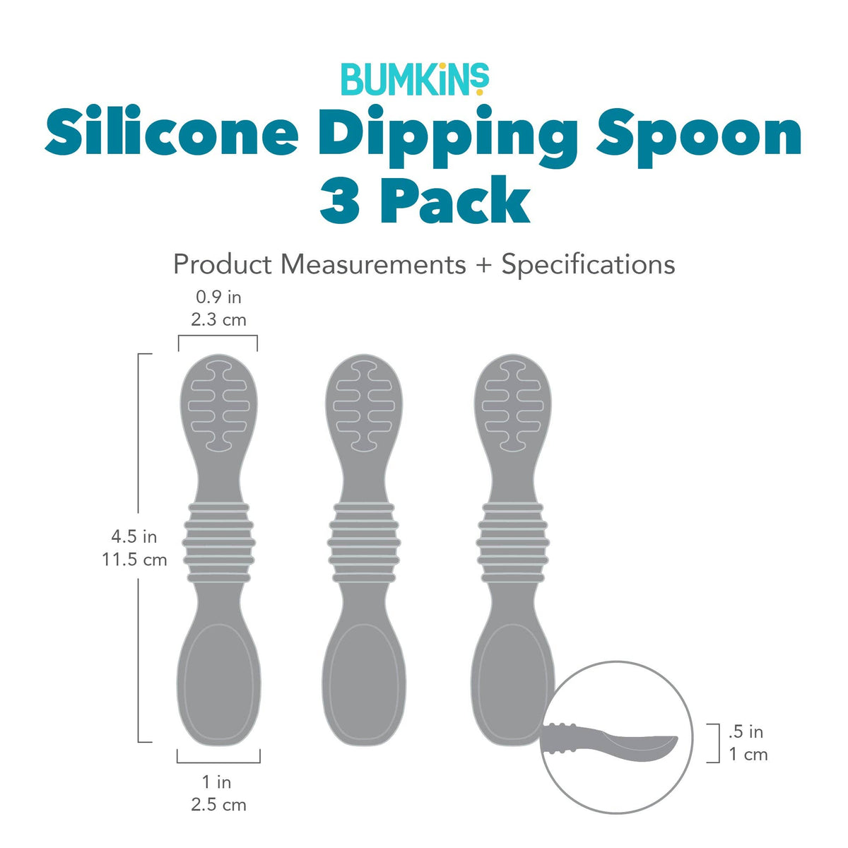 Silicone Dipping Spoons 3 Pack: Rocky Road