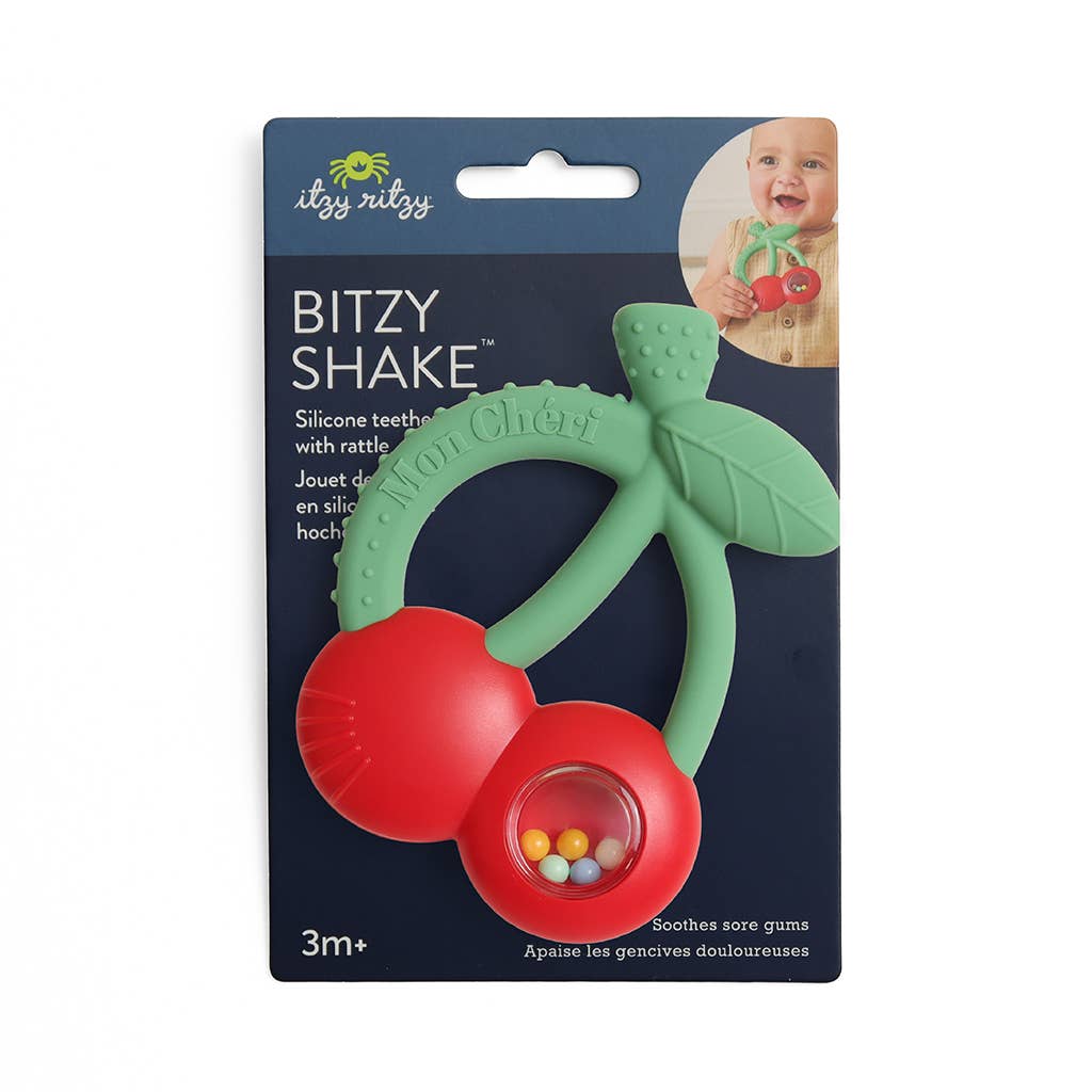 "NEW" Bitzy Shake™ - Silicone Teether with Rattle: Goose