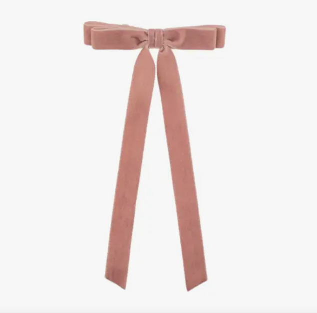 Long Velvet Hair Bow Barrette | Alice Bow - Long Length: Wine