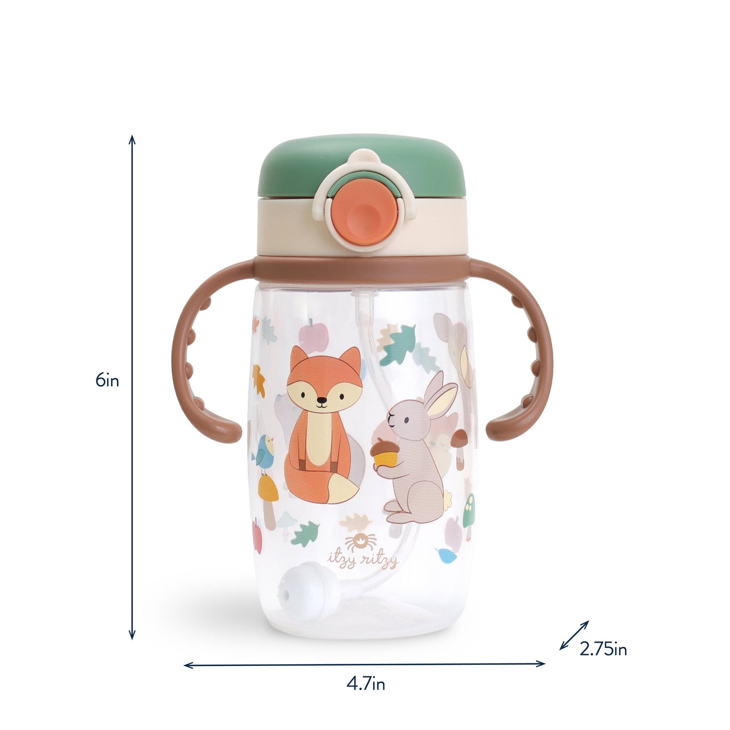 *NEW OPTIONS* Itzy Sips™ - Straw Cup With Snap-Close Lid: Woodland