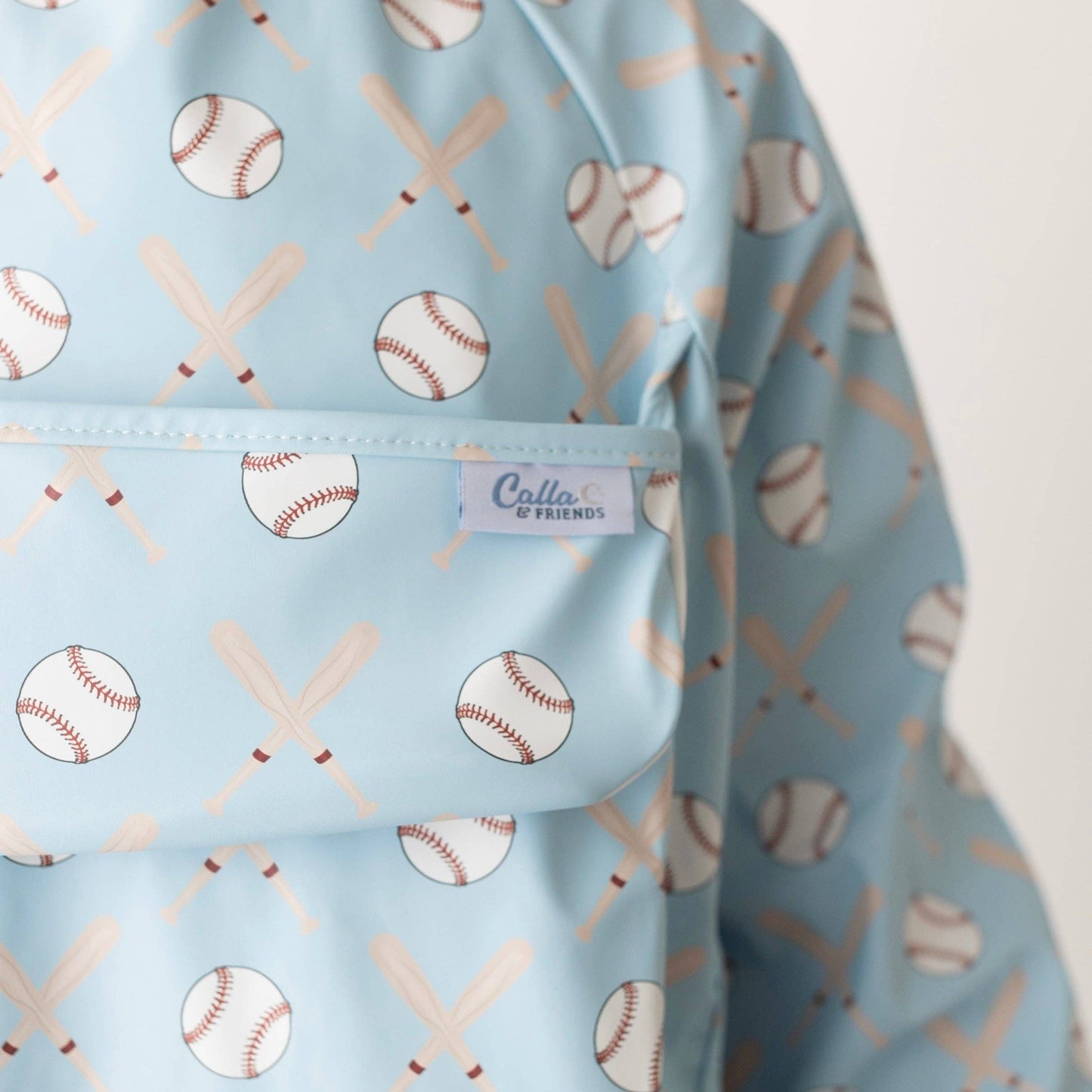 The Grayson Long Sleeve Bib - Baseball: Pink / 6-36M