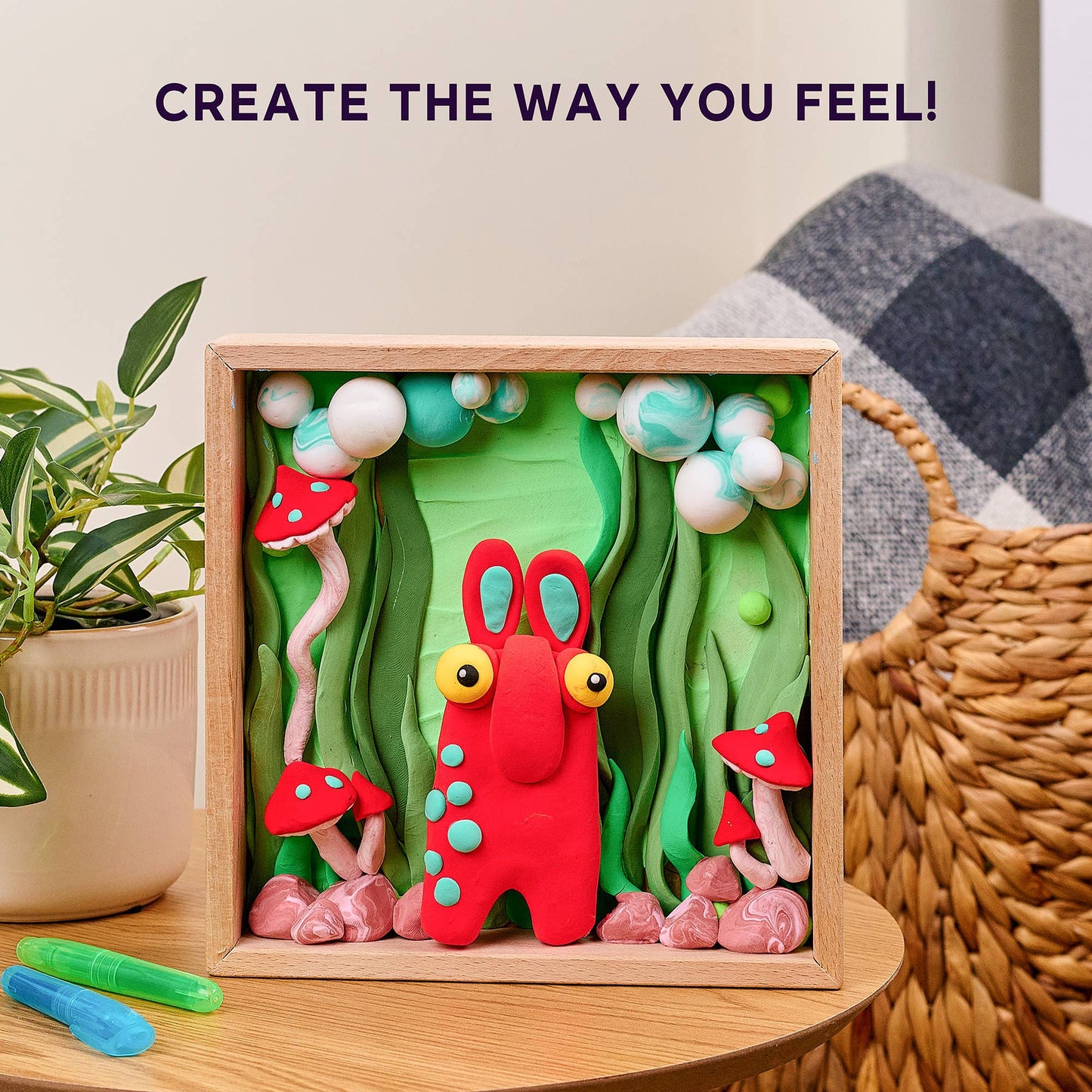 Little Worlds Earth Troll OKTO Air-Dry Clay 3D Painting Kit –  (8.3 x 8.3 in)