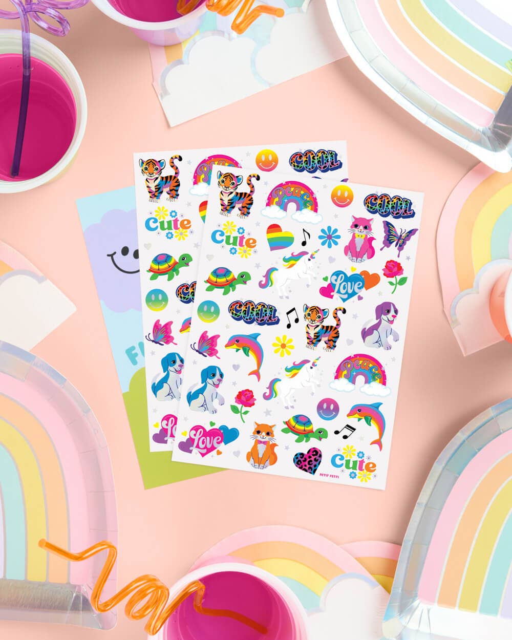 Rainbow Dreamland Tats - 68 temporary tattoos, y2k, nostalgia kids activity