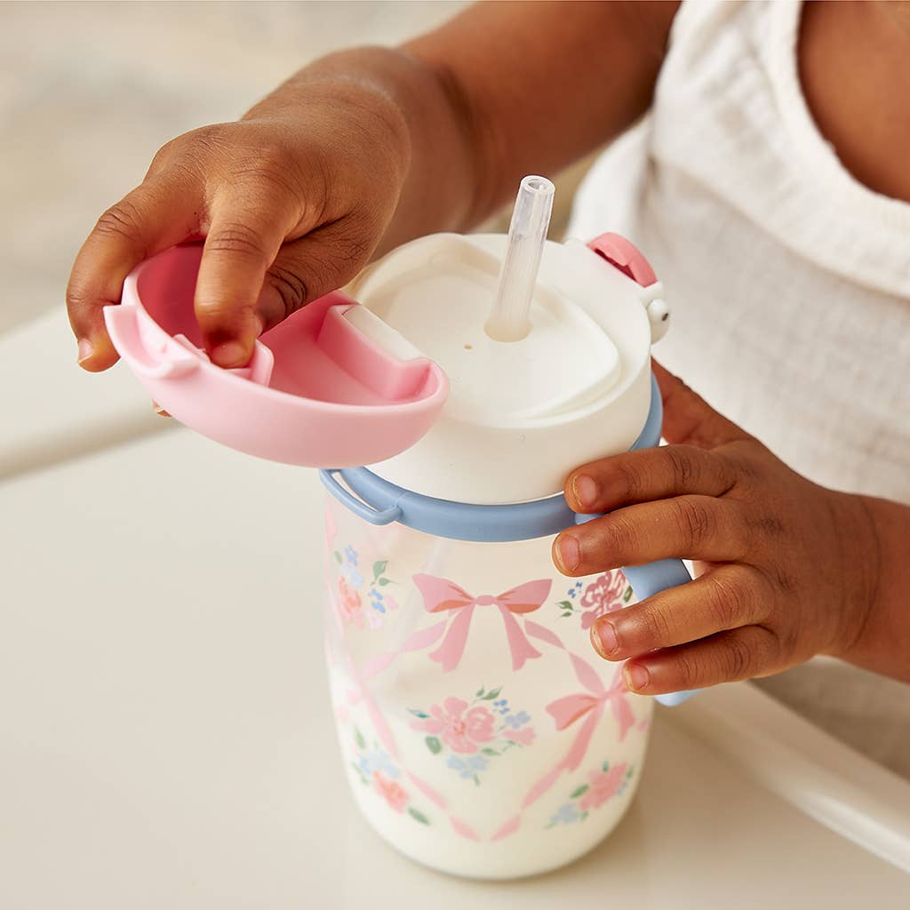 *NEW* Itzy Sips™ - Straw Cup With Snap-Close Lid: Ribbons & Roses