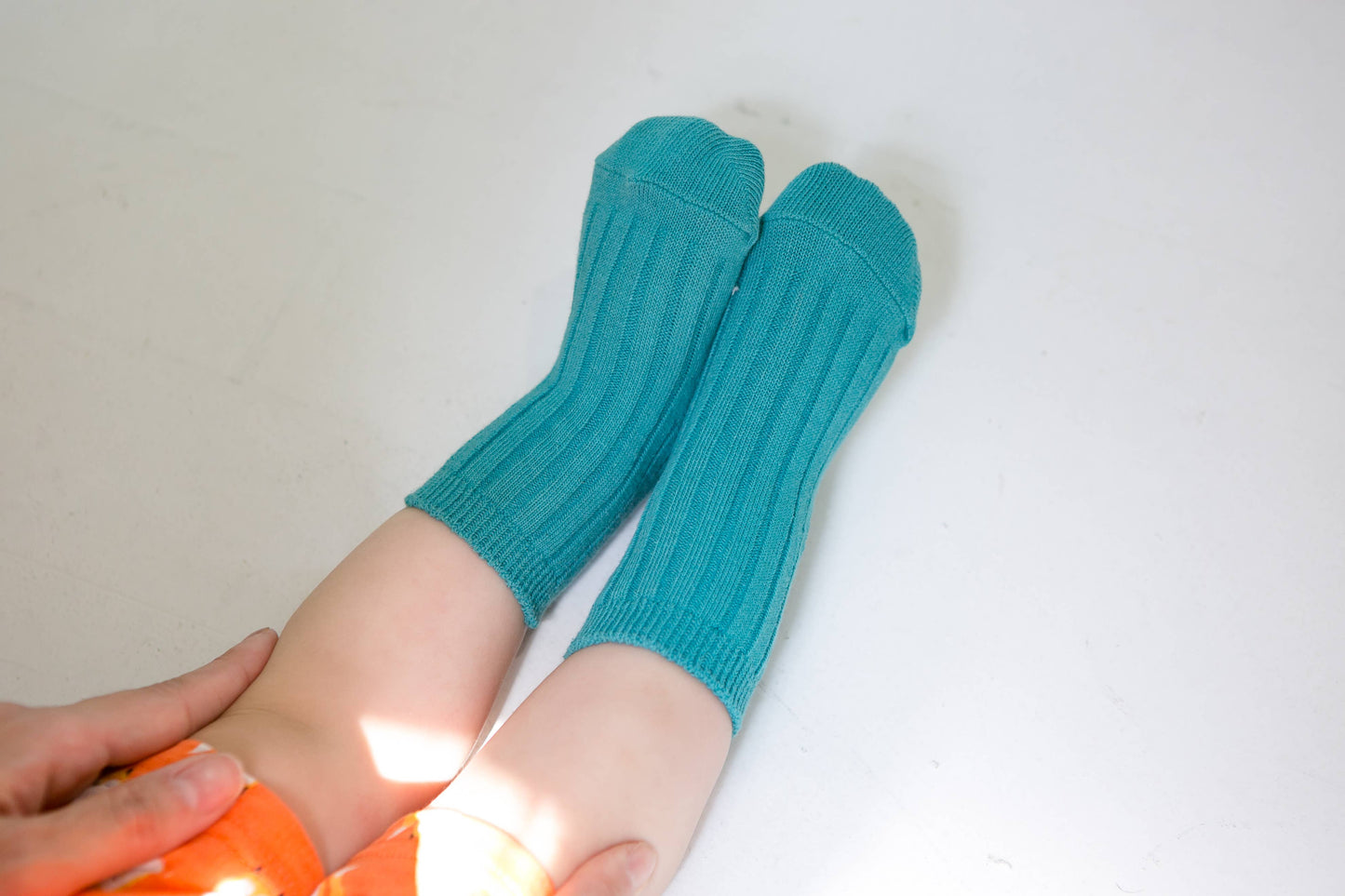 Eva & Elvin Teal Ankle Socks - Blue: Blue / L (5~8T)