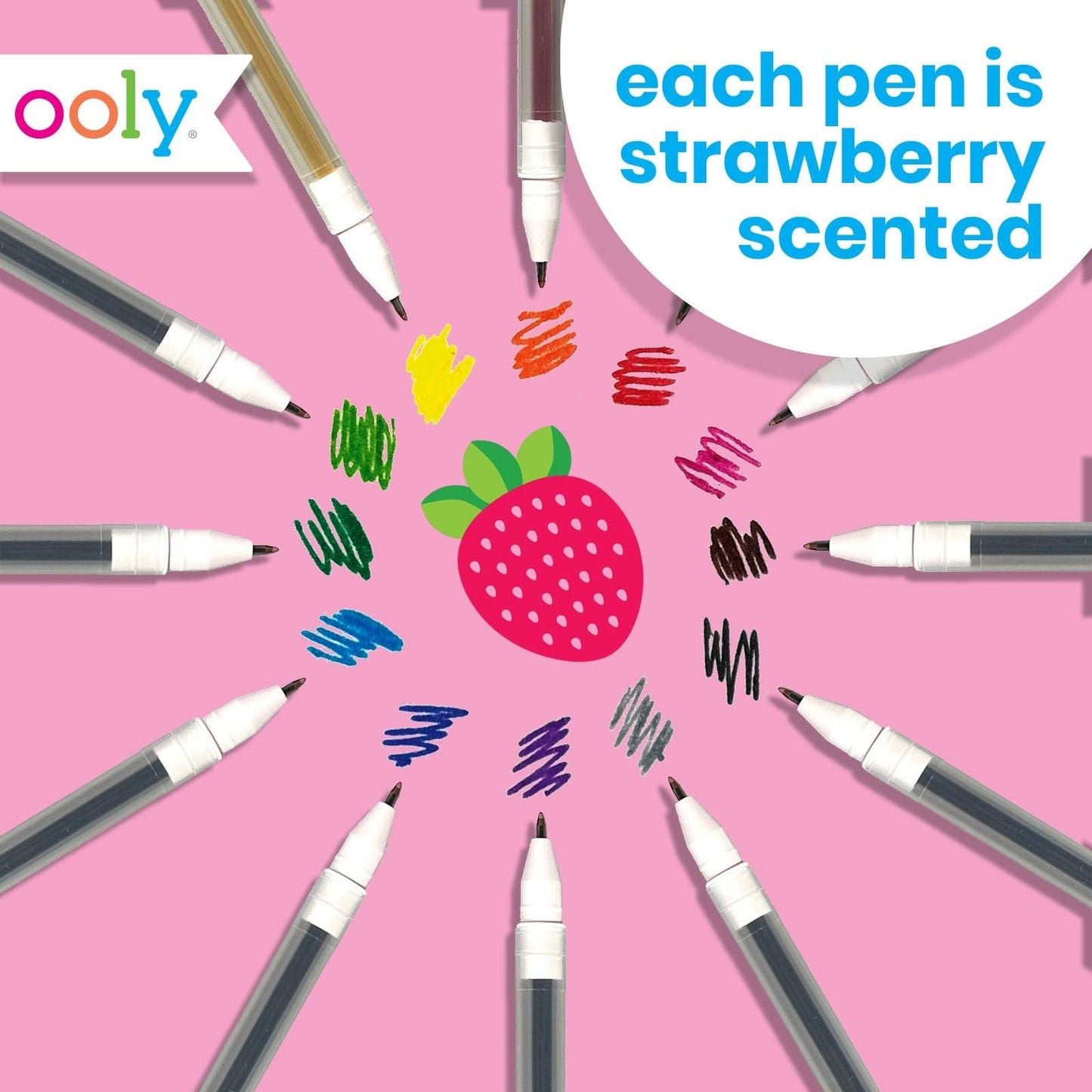 Very Berry Strawberry Scented Gel Pens - Set of 12