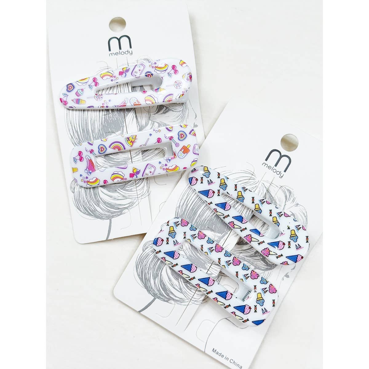 2-pcs Cute Ice Cream Theme Hair Clip Set