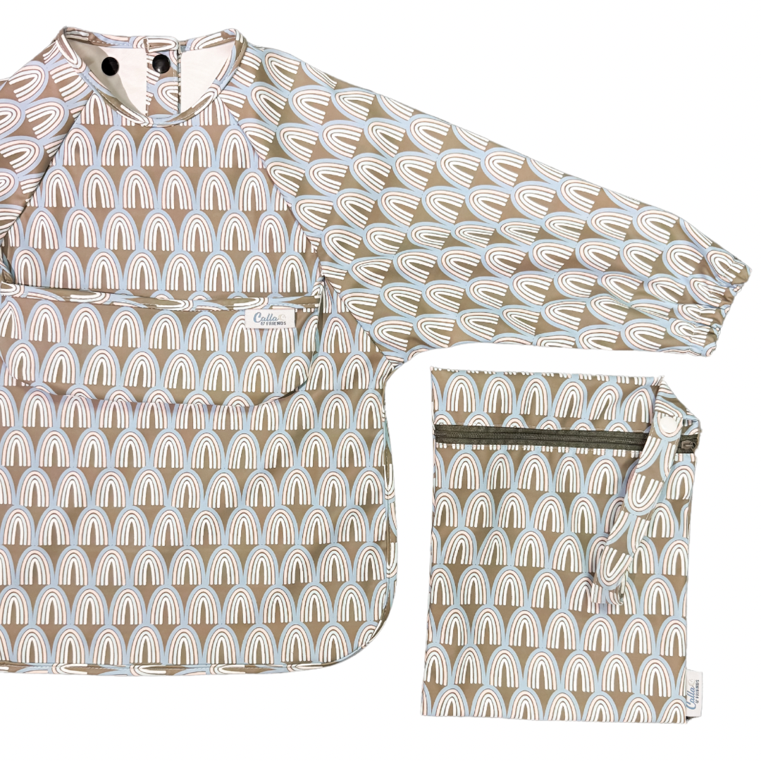 The Grayson Long Sleeve Bib - Rainbow: Petal Pink