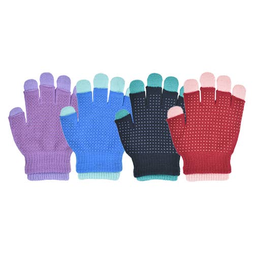 Girls 2-in-1 Knit Stretch Gloves