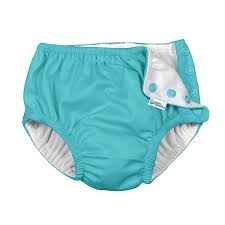 Snap Reusable Swimsuit swim Diaper Blue teal