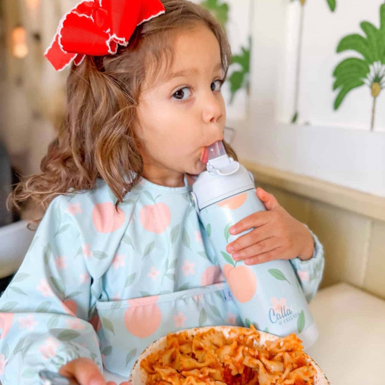 The Grayson Long Sleeve Bib - Peach Blossom: 6-36M