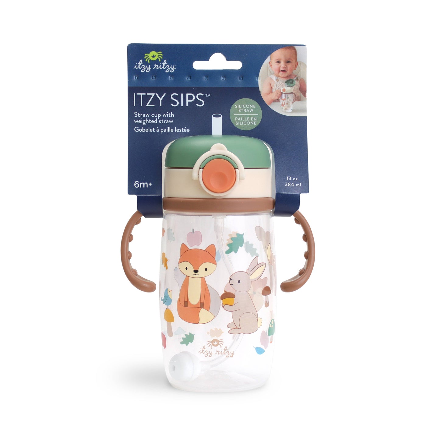 *NEW OPTIONS* Itzy Sips™ - Straw Cup With Snap-Close Lid: Woodland