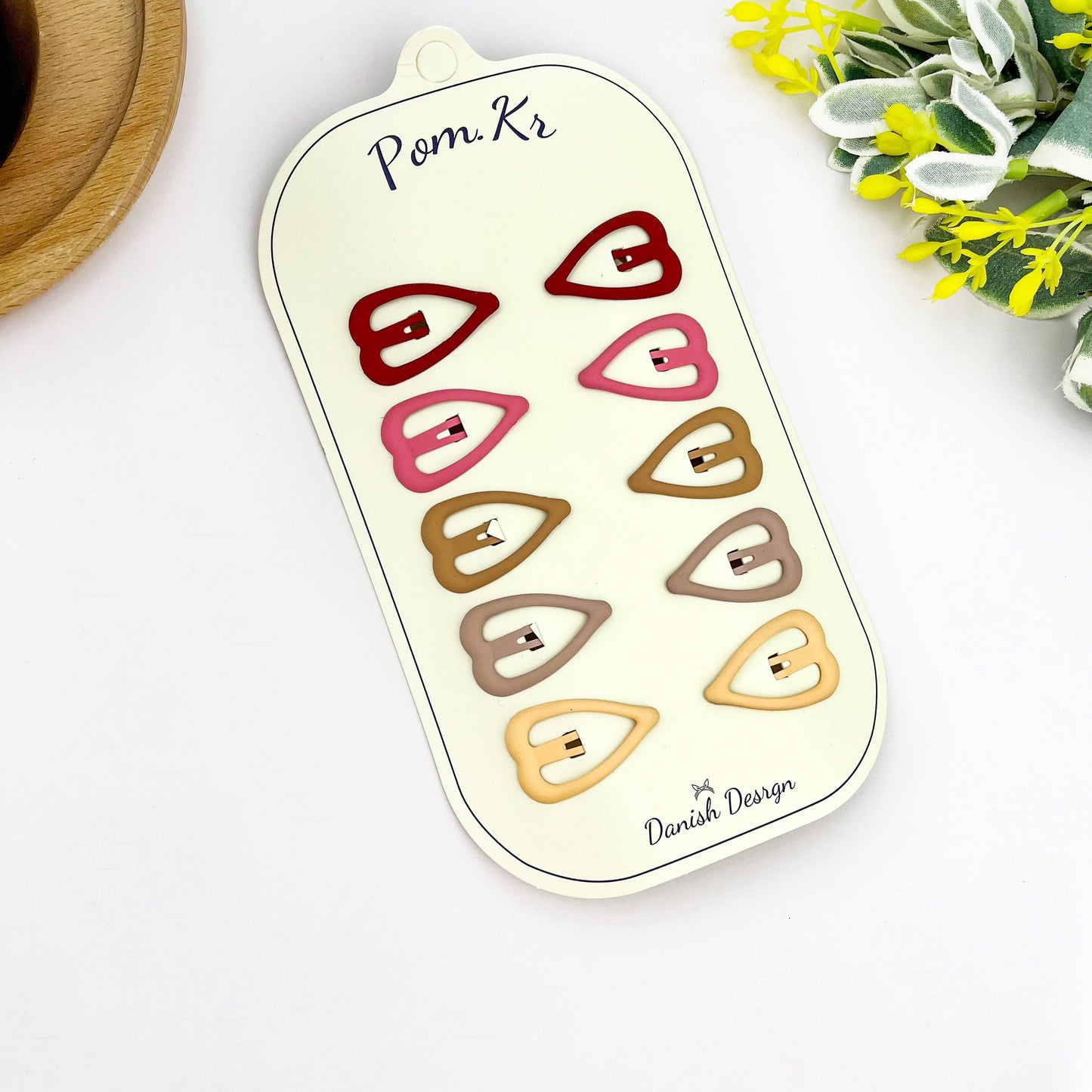 Small Kids BB Hair Clips, Heart & Teardrop Snap Clips: Apple Strawberry