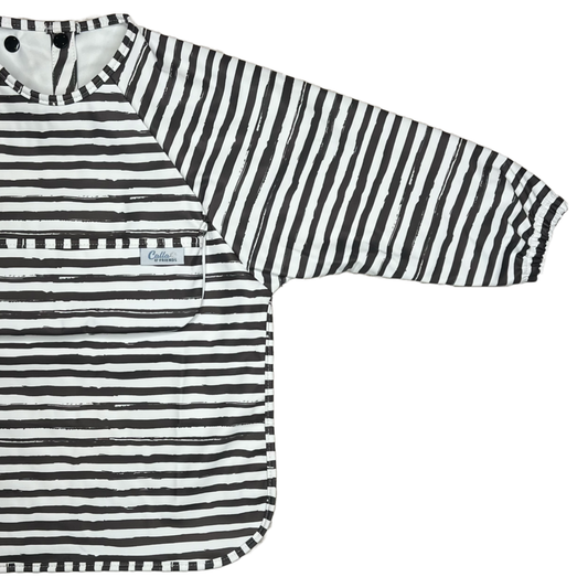 The Grayson Long Sleeve Bib - Brush Stripes: Blackout