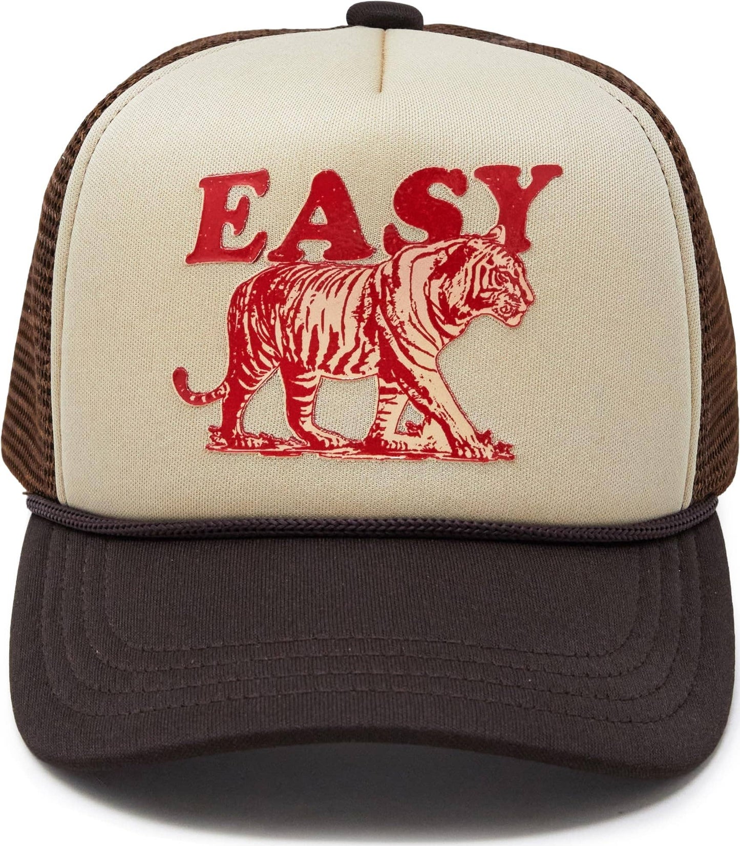 Kid's Trucker Hat: Easy Tiger - Beige/Brown: Medium/Large (2-9 Years)