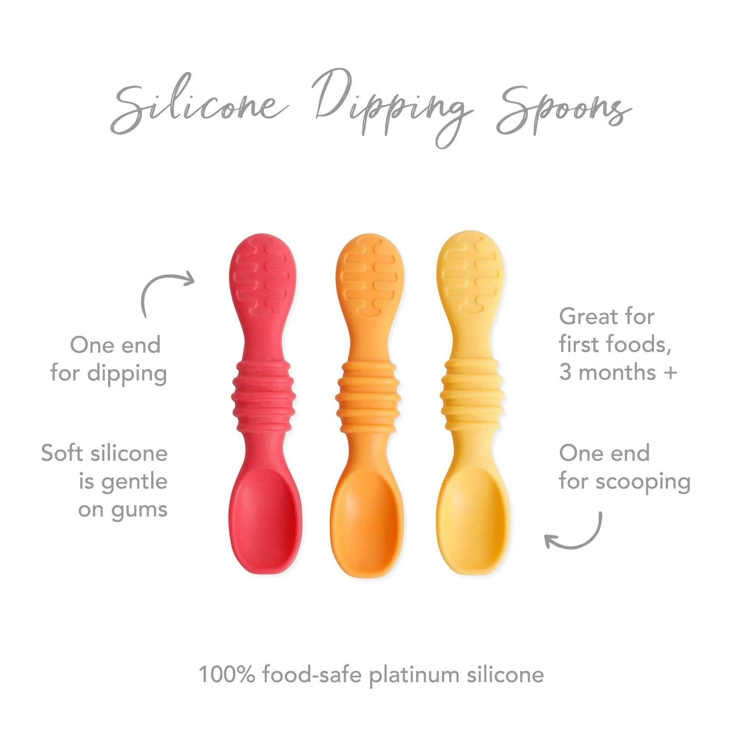 Silicone Dipping Spoons 3 Pack: Tutti-Frutti