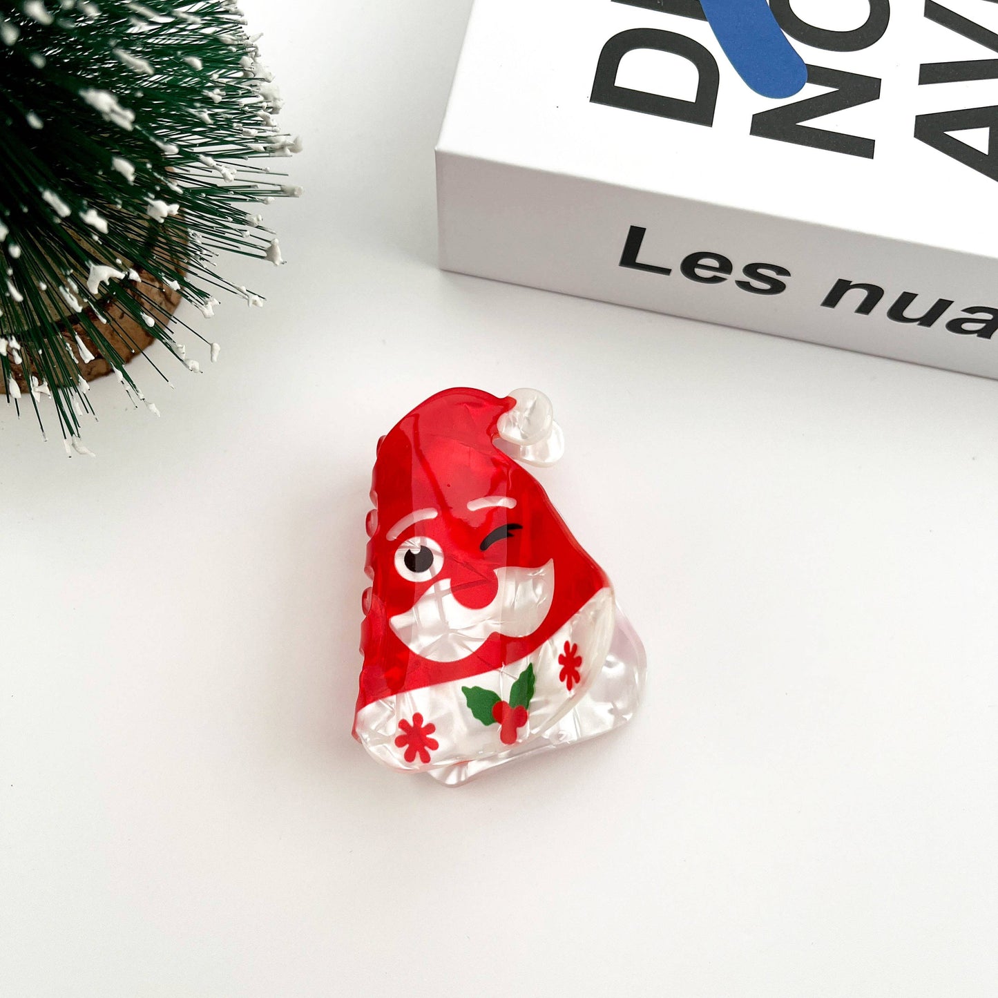 Cute Santa Claus Hair Clip, Red Christmas Claw Clips: D
