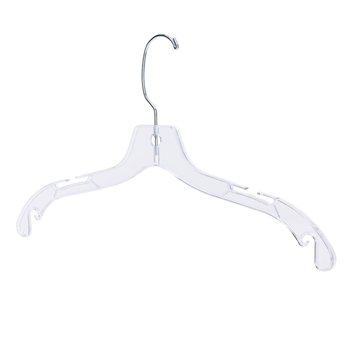 17" Heavy Weight Clear Plastic Dress Hangers - Case of 100