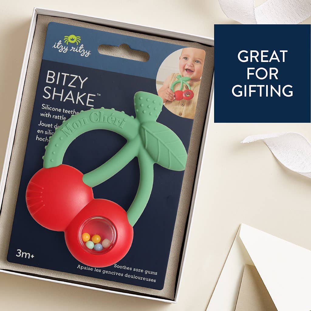 "NEW" Bitzy Shake™ - Silicone Teether with Rattle: Goose