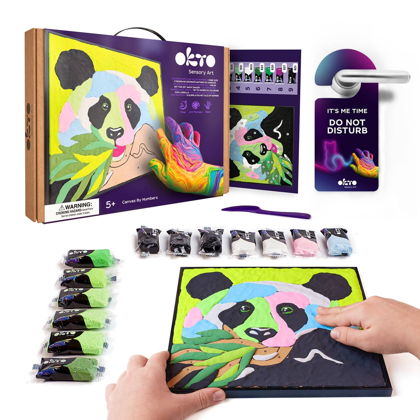 Panda Sensory Art OKTO Clay-by-Numbers Kit – (11.4” x 11.4”)