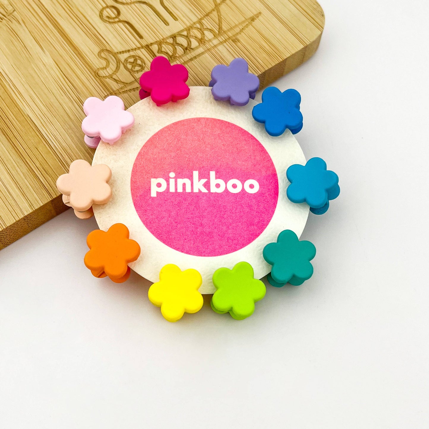 10PCS Colorful Mini Claw Hair Clips for Kids: Flower A