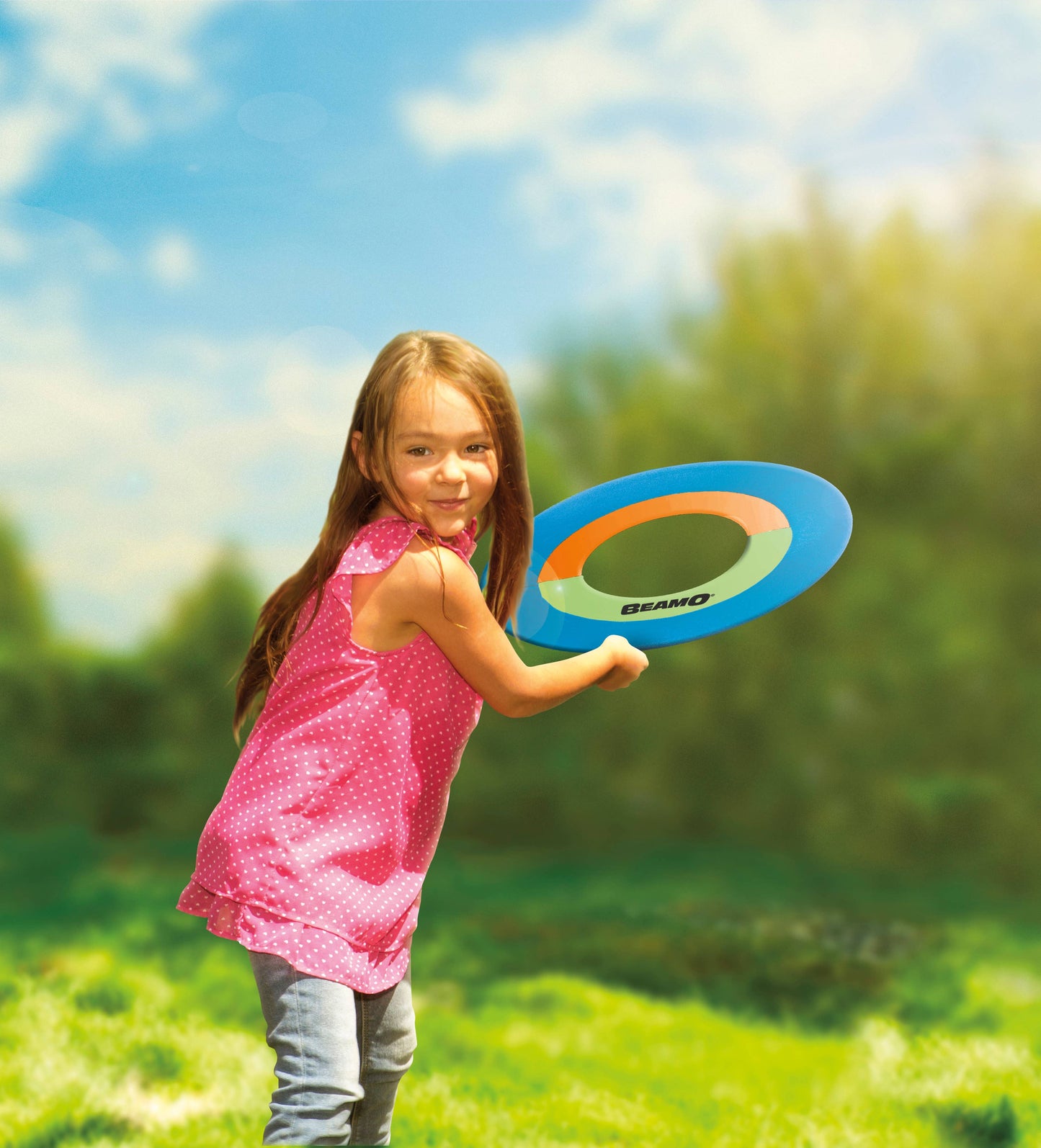GO™ Mini Beamo Flying Hoop (16-Inch), Throwing Disk