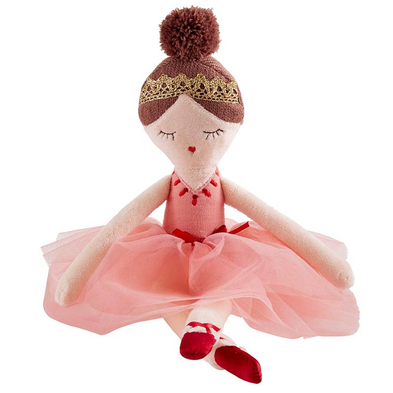 Plush Doll - Pink Ballerina: Wipe Clean with Damp Cloth / 70% Linen Cotton/30% Polyester/100% Poly Fill