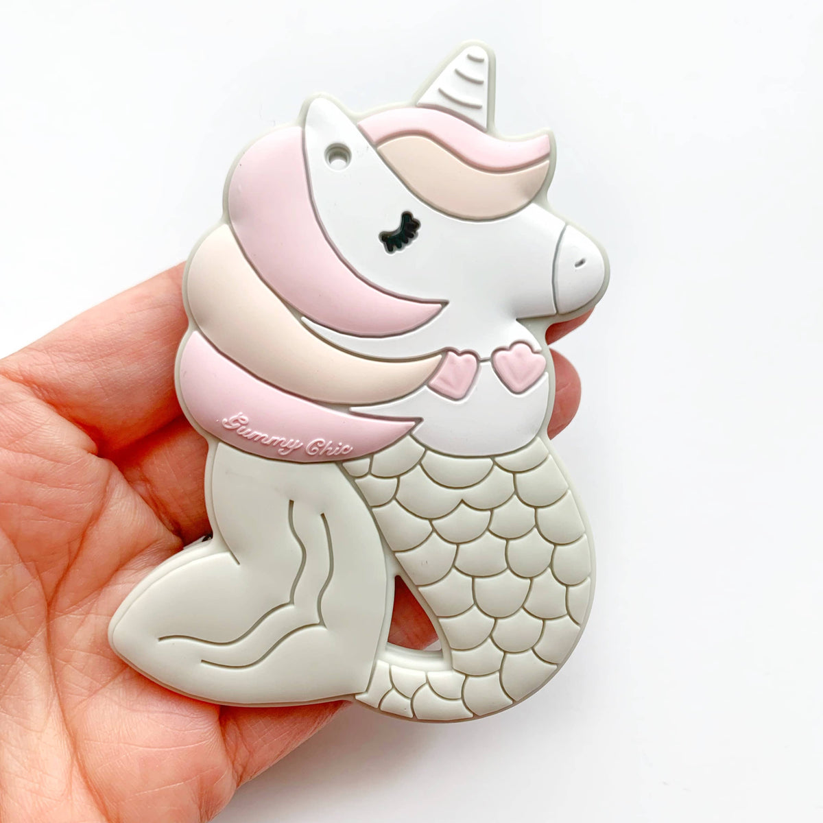 Mermicorn Baby Teether Toy and Sensory Chew - Gift for Girls: Purple and azure blue