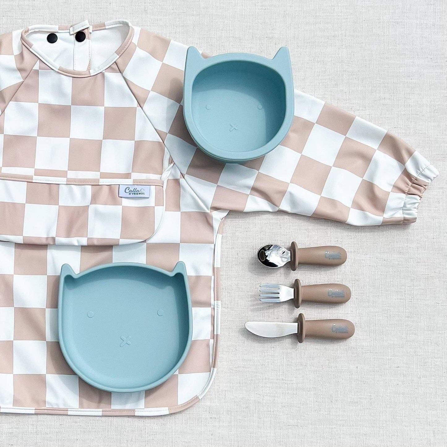 Silicone & Stainless Steel Toddler Utensil Set: Petal Pink